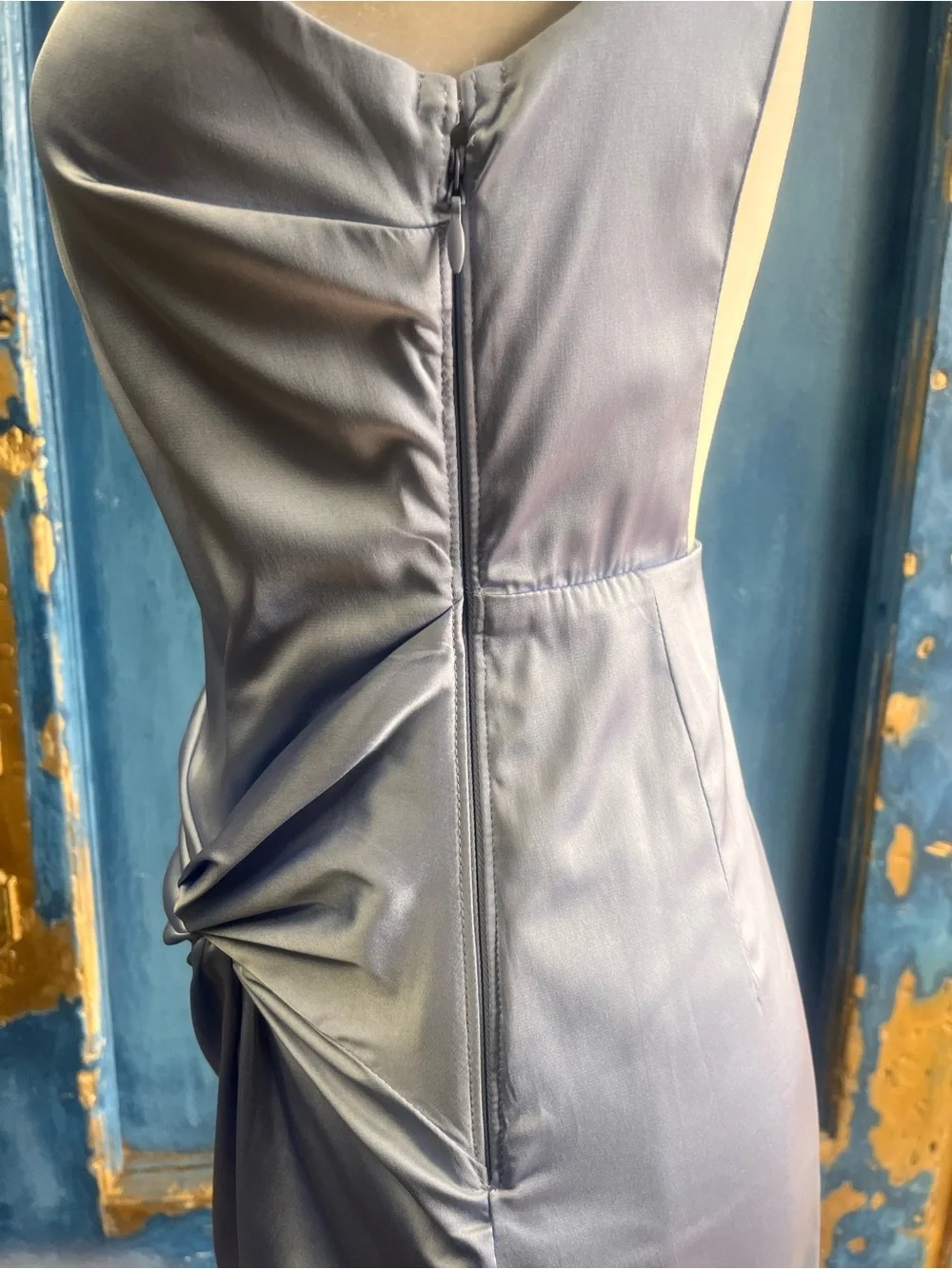 Abercrombie & Fitch Satin Lavender Twist-Front Maxi Dress